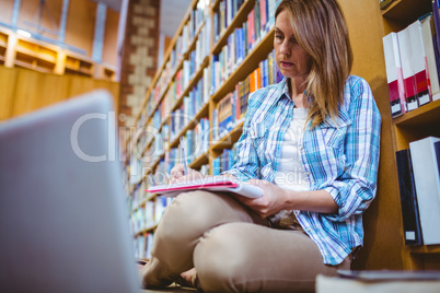 Mature student in the library