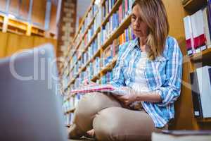 Mature student in the library