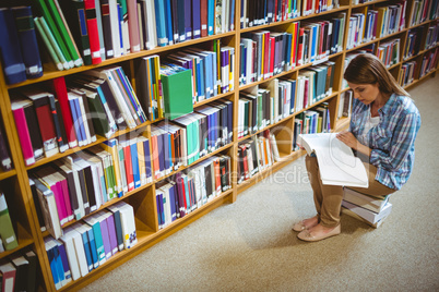 Mature student in the library