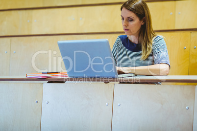 Mature student in lecture hall