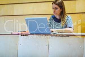 Mature student in lecture hall