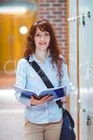 Mature student standing in the hallway