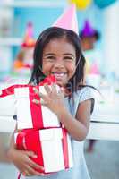 Smiling girl at birthday party