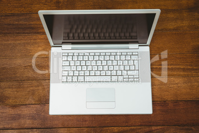 View of a grey laptop