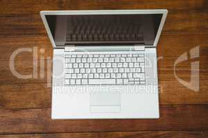 View of a grey laptop