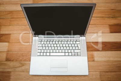 View of a grey laptop