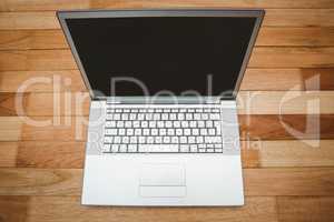 View of a grey laptop