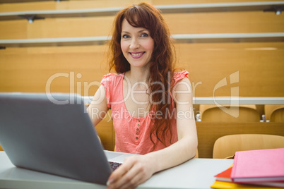 Mature student in lecture hall