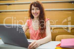 Mature student in lecture hall