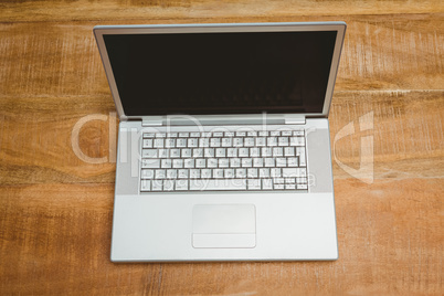 View of a grey laptop