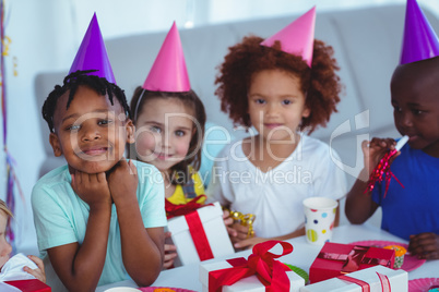 Happy kids at a birthday party