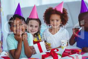 Happy kids at a birthday party