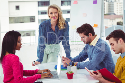 Creative businesswoman giving a presentation