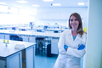 Scientist looking at camera in the laboratory