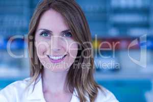 Scientist looking at camera in the laboratory