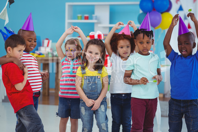 Happy kids enjoying a birthday party