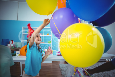 Happy kids with balloons