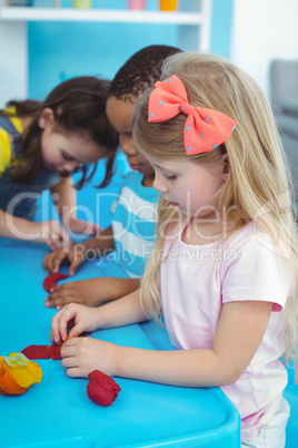 Happy kids enjoying arts and crafts together