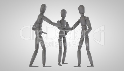 3d men doll character of the pieces