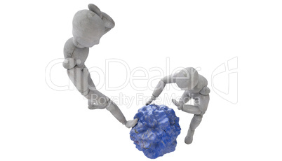 3d men doll character of the pieces