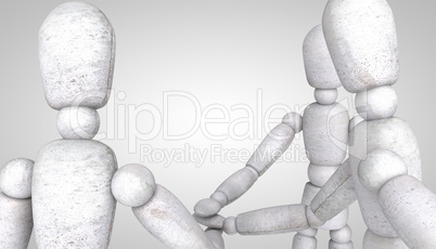 3d men doll character of the pieces