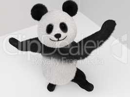 panda fluffy mascot 3d