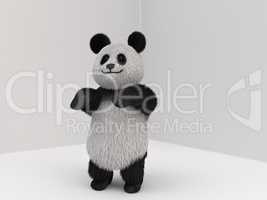 panda fluffy mascot 3d