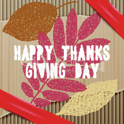 Happy thanksgiving day, autumn holiday background, vector illustration.