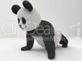 panda fluffy mascot 3d