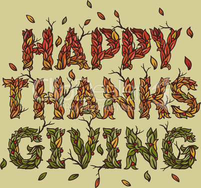 Happy thanksgiving day, vector illustration.