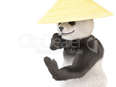 chineese cheerful character panda fluffy teddy