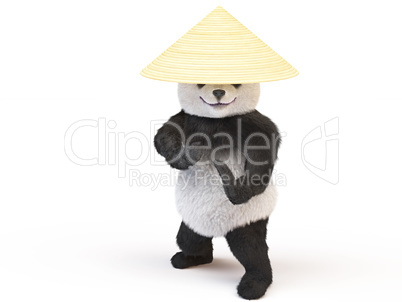 chineese cheerful character panda fluffy teddy