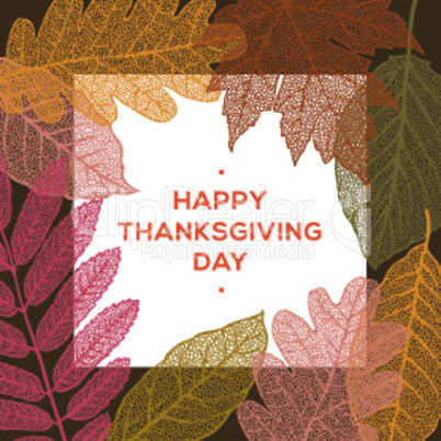 Happy thanksgiving day, autumn holiday background, vector illustration.