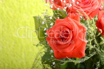 Red roses bouquet, flowers bouquet