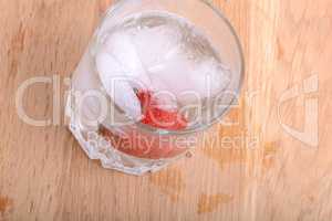 Strawberry cocktail in ice drink