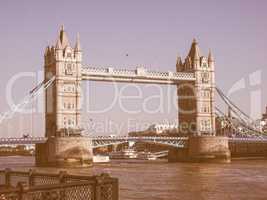 Retro looking Tower Bridge in London