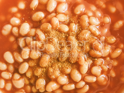 Retro looking Baked beans