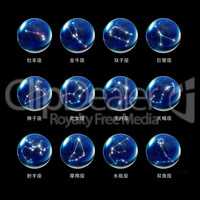 Horoscopes Zodiac Signs crystal sphere Simplified Chinese