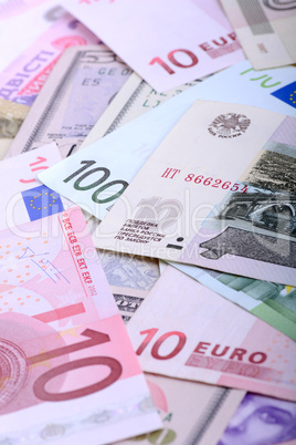 Dollars, euros, russian roubles - Money of the world