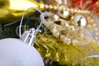 Christmas composition with Christmas balls and Christmas decoration