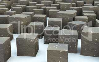 3D mass cubeby rock material