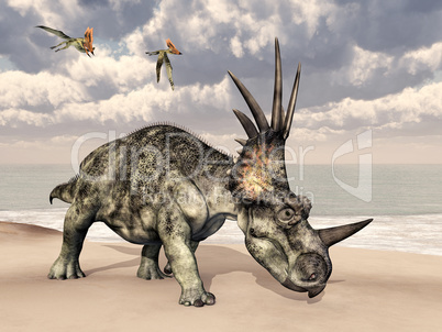 Styracosaurus und Thalassodromeus