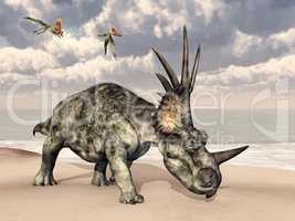 Styracosaurus und Thalassodromeus