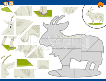 cartoon goat jigsaw puzzle task