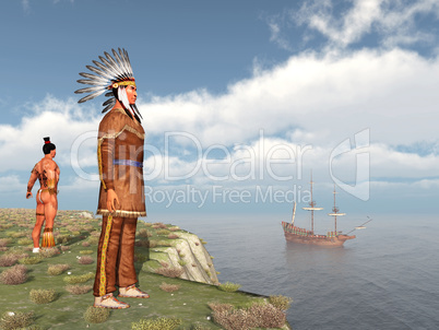Indianer und Mayflower