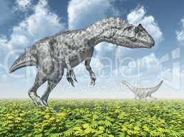 Allosaurus und Camarasaurus