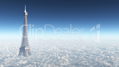 Eiffelturm über den Wolken