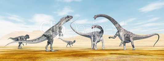 Allosaurus attackiert den Diplodocus