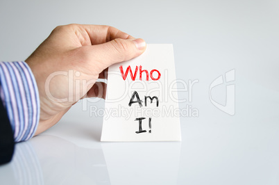 Who am i text concept