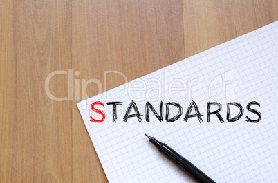 Standards write on notebook